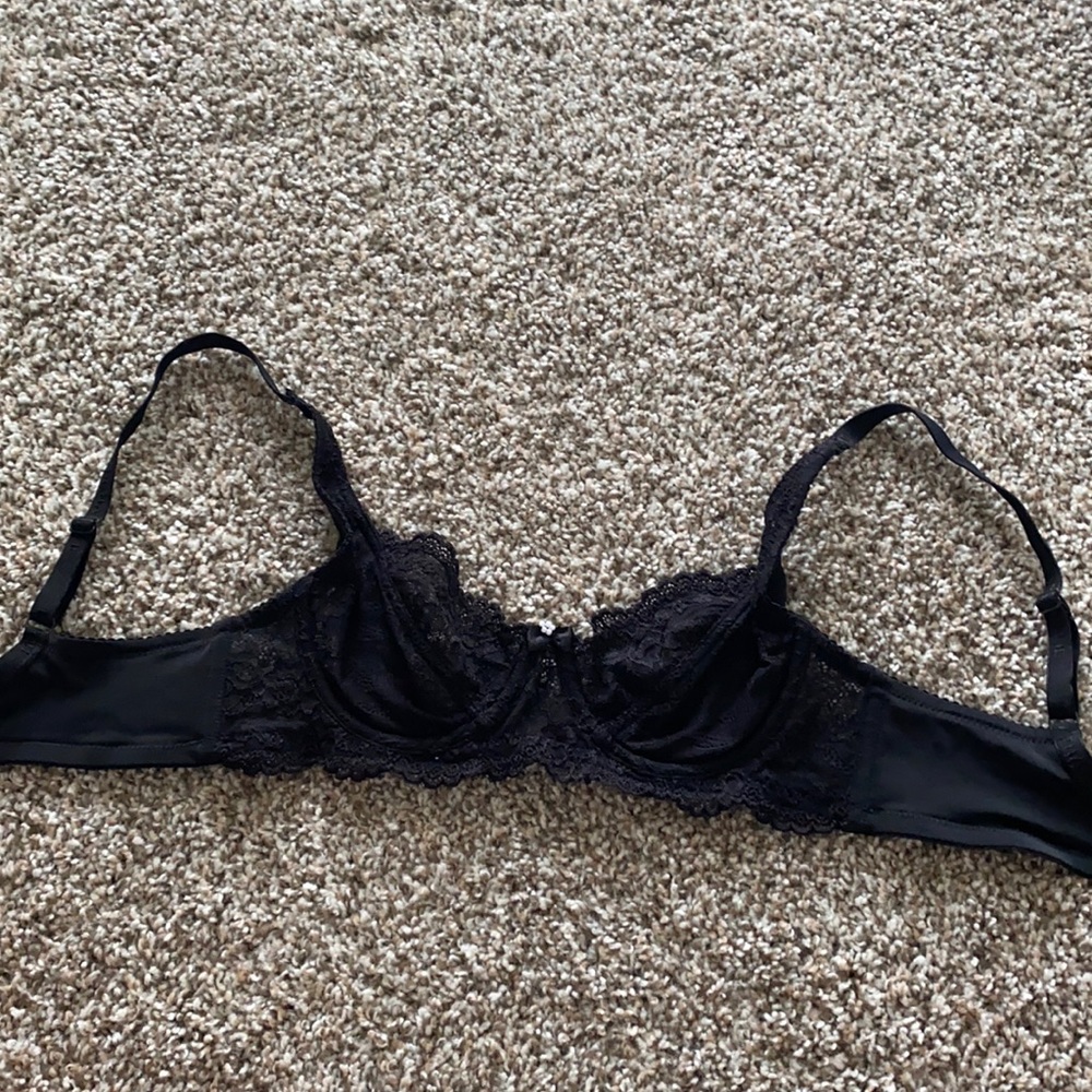 Sexy underwire black lace unlined bra